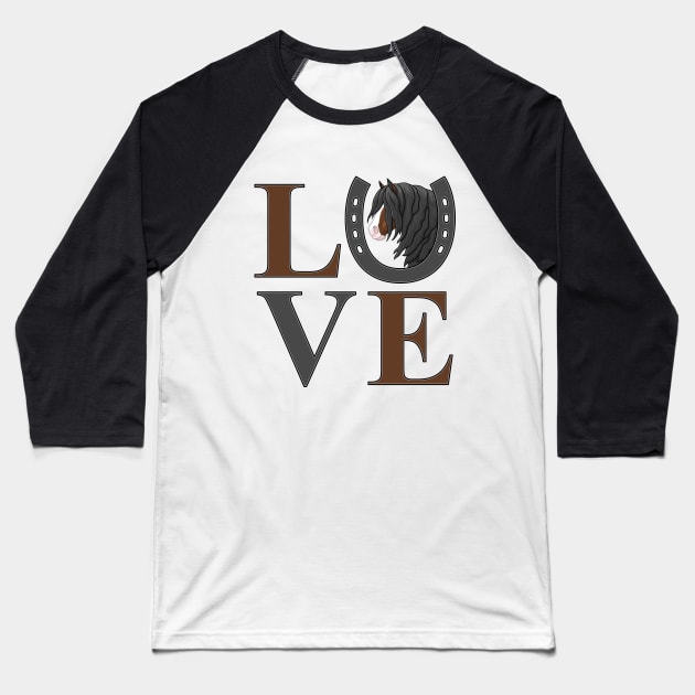 Brown Bay Gypsy Vanner Draft Horse LOVE Baseball T-Shirt by csforest